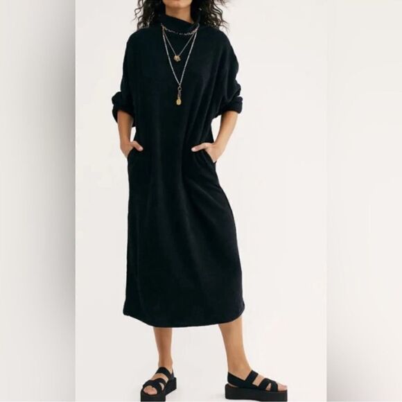 Free People Dresses & Skirts - NEW FREE PEOPLE Beach Blanca Maxi Sweater Dress- Black/ Size SMALL